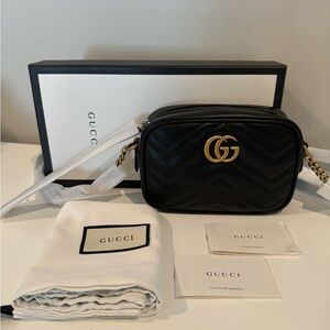 Gucci GG marmot mini crossbody bag in black